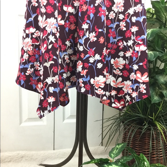 #32 Tommy HILFIGER BROOKSHIRE RED FLORAL Flare  DRESS - Picture 9 of 11